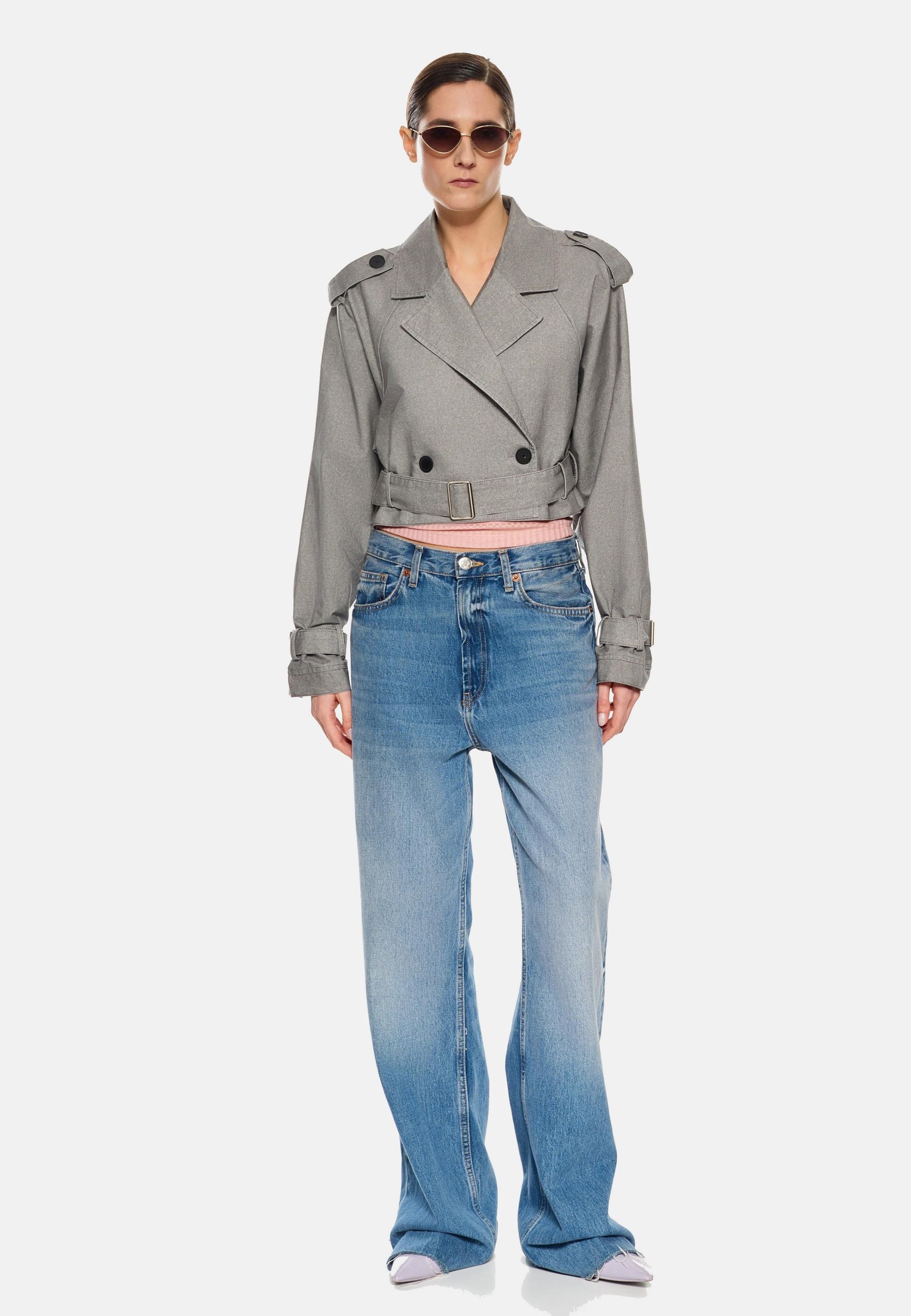 RICANO  Cropped  Jacke Elvira, mit Reverskragen und Gürtel 