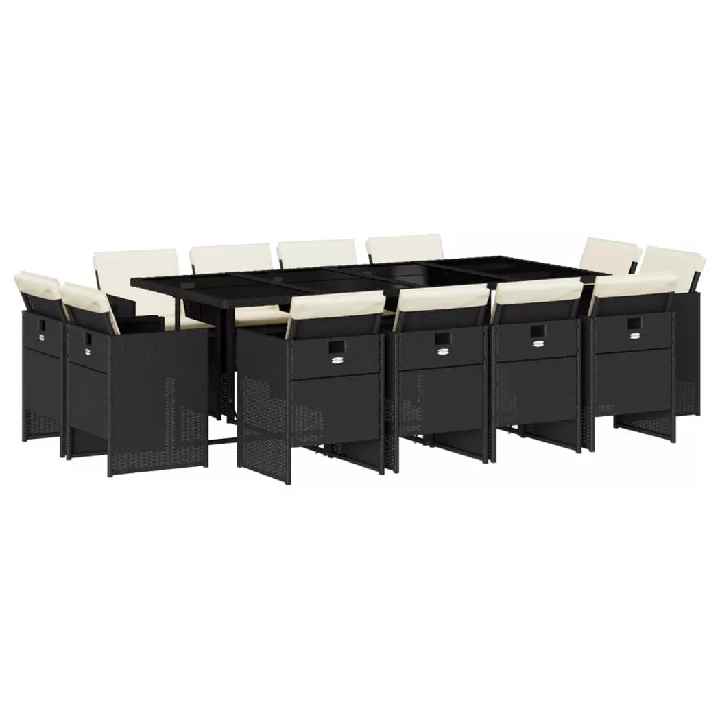 VidaXL - Garten essgruppe poly-rattan, One Size, Schwarz