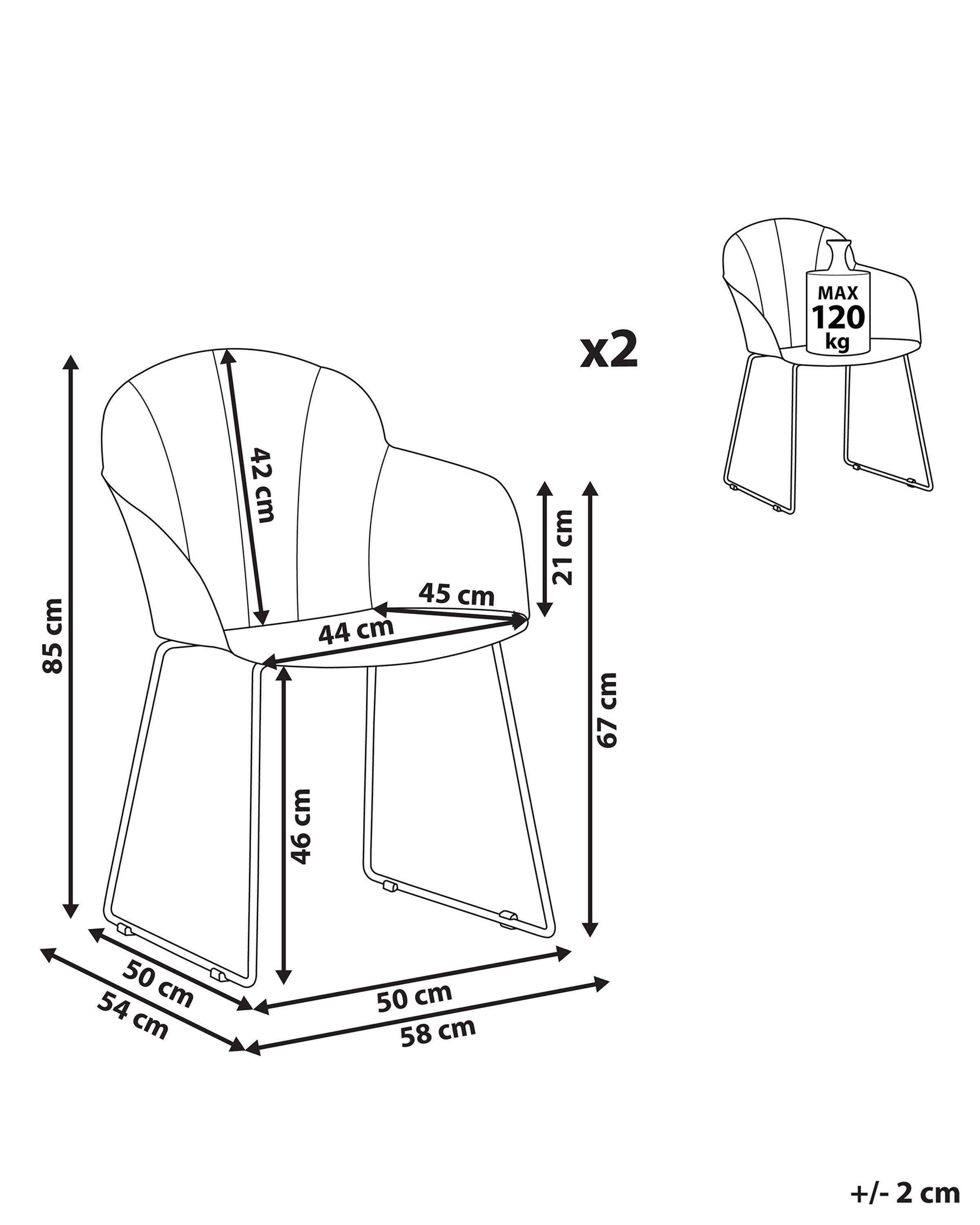 Beliani Lot de 2 chaises en Matière synthétique Moderne SYLVA  