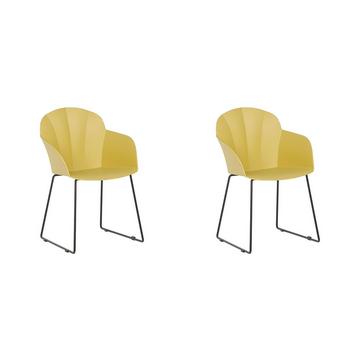 Lot de 2 chaises de salle à manger en Matière synthétique Moderne SYLVA