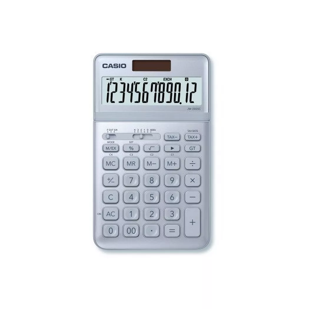 CASIO – Tischrechner JW200SCBU 12-stellig, Blau