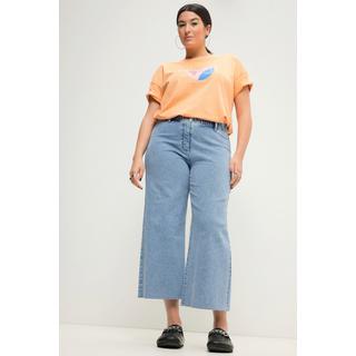 Studio Untold  Culottes di jeans con taglio della gamba ampio e orlo tagliato 