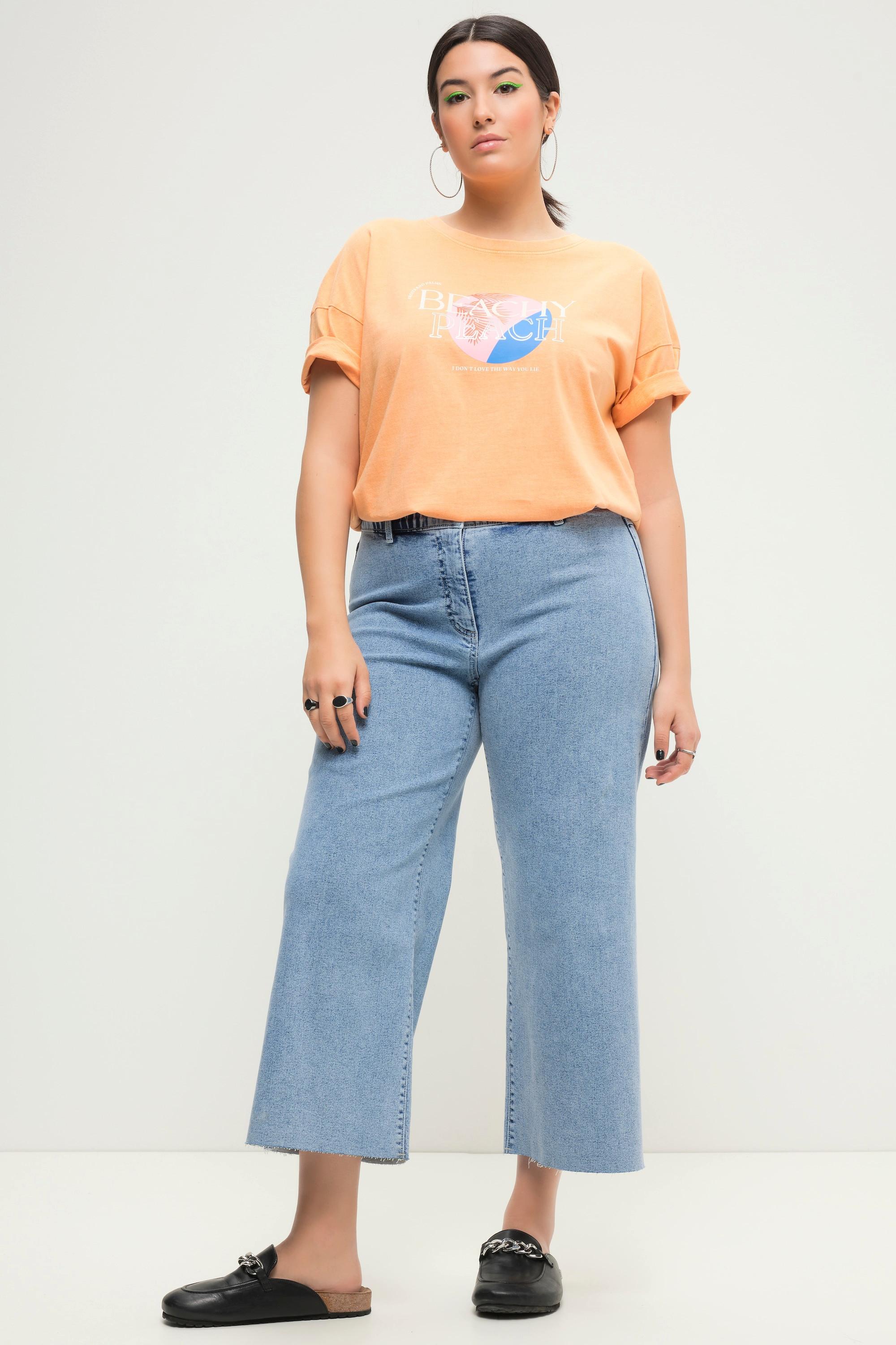 Studio Untold  Culottes di jeans con taglio della gamba ampio e orlo tagliato 