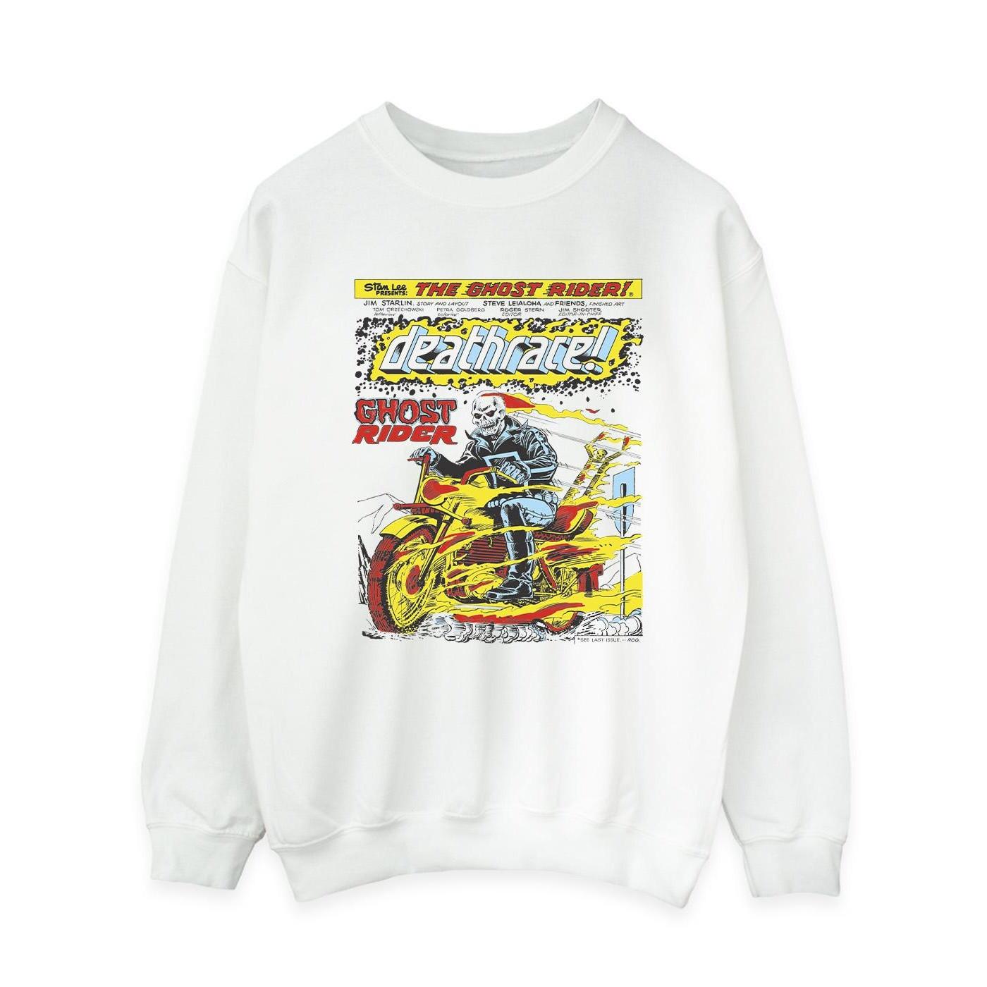 Image of Ghost Rider Chest Deathrace Sweatshirt Damen Weiss S