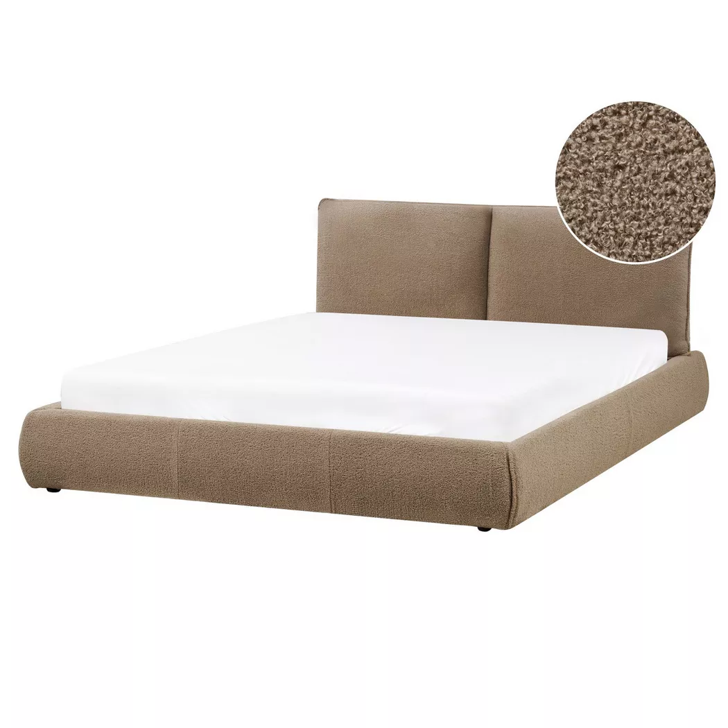 Beliani - Wasserbett aus Bouclé  VINAY, Taupe