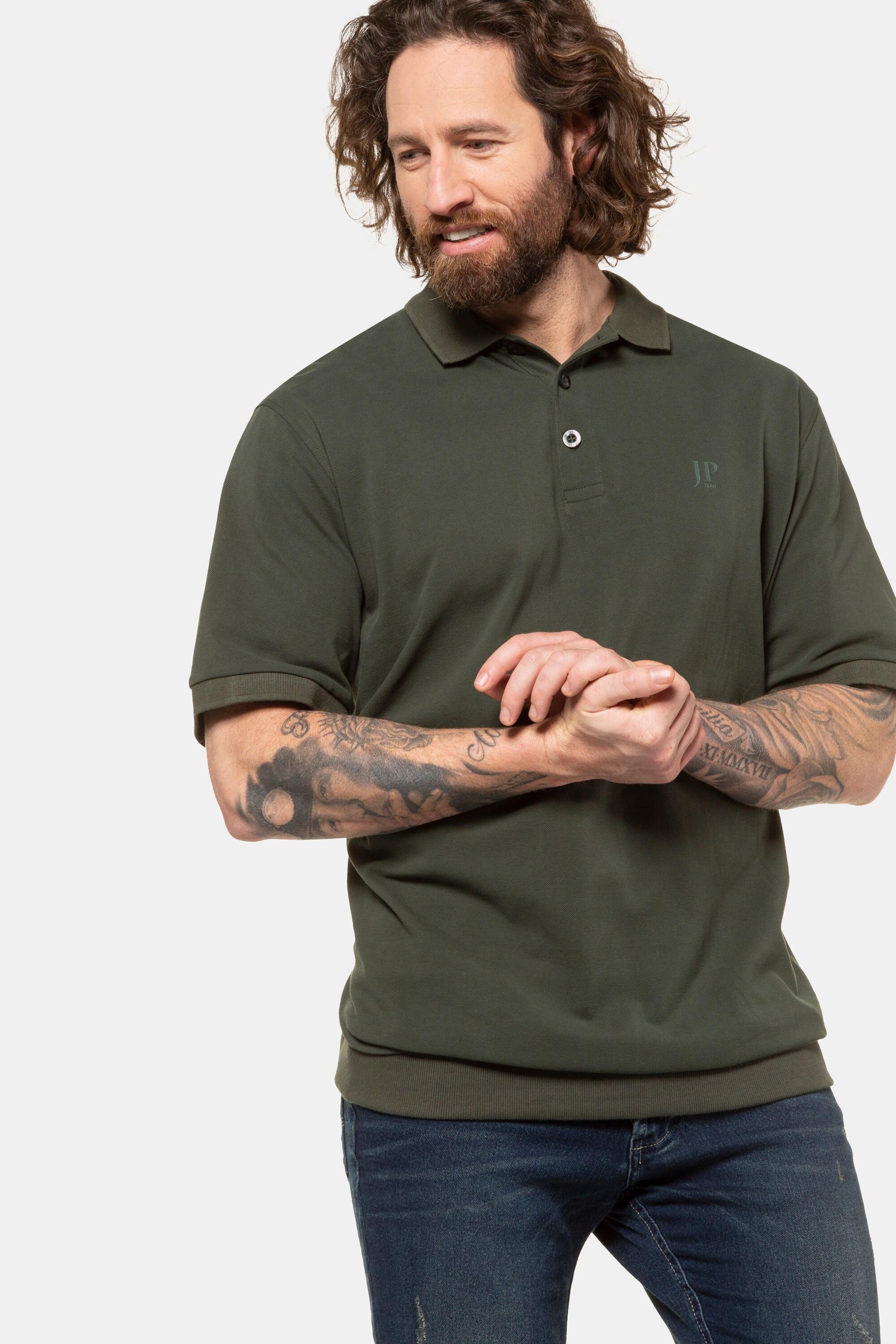 JP1880  Poloshirt, Basic, Bauchfit, Halbarm, Piqué 