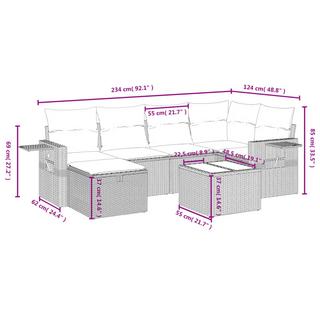 VidaXL set divano da giardino Polirattan  