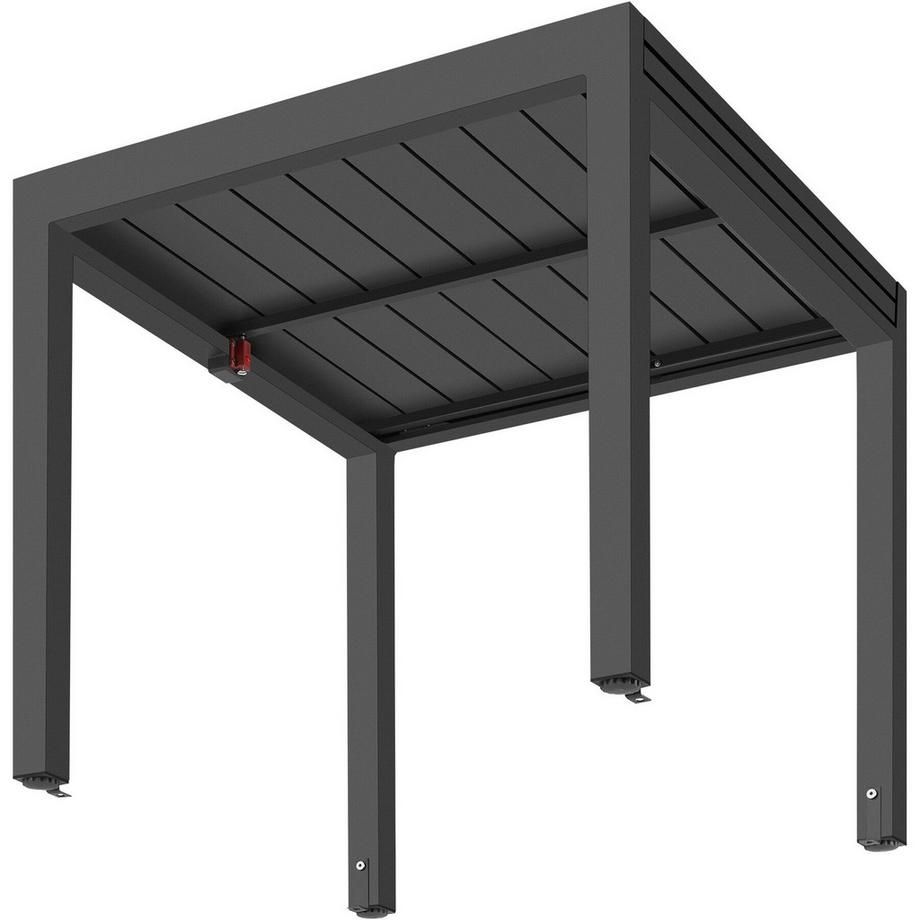 Tectake Gartentisch Campos, ausziehbar, höhenverstellbare Füße, wetterfest, UV-beständig, Lamellenoberfläche  