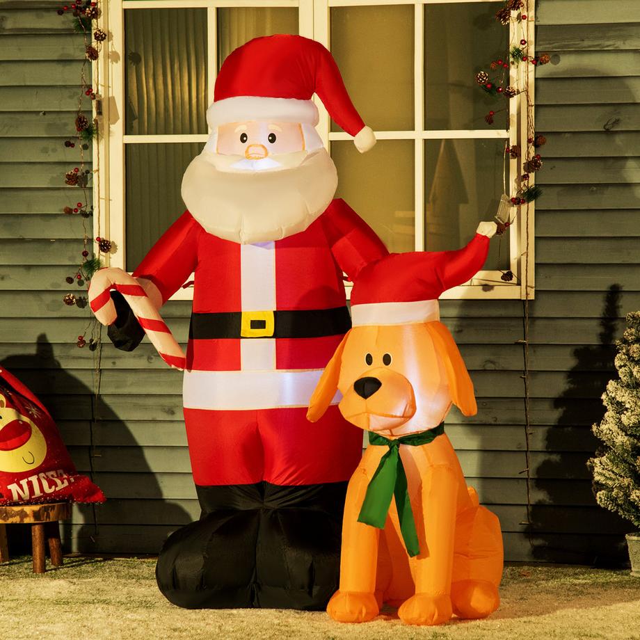 Outsunny Père Noël gonflable  