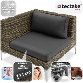 Tectake Set modulare in rattan e alluminio Villanova angolo destro  