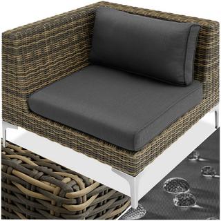 Tectake Set modulare in rattan e alluminio Villanova angolo destro  