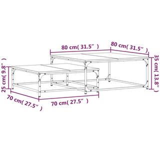 VidaXL Table basse gigogne bois d'ingénierie  