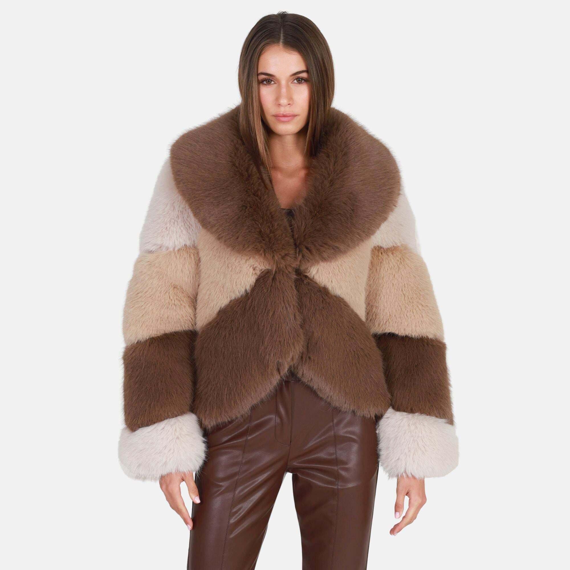 Image of Colorado Faux Fur Jacket Unisex Braun L
