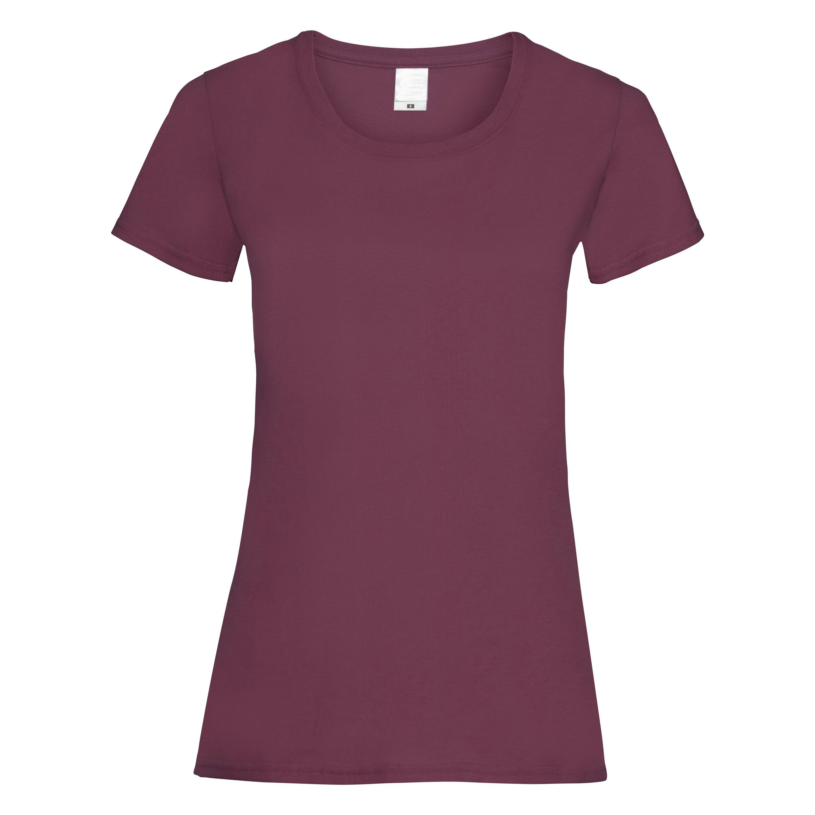 Image of Value Fitted Kurzarm Freizeit Tshirt Damen Bordeaux L