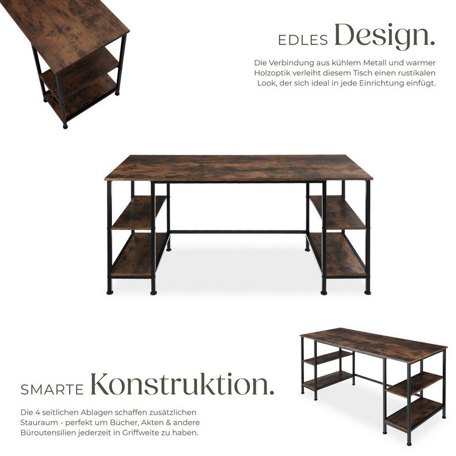 Tectake Computer-Schreibtisch Stoke Industrial Style Holz und Stahl  
