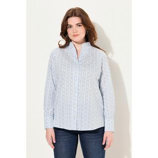 Ulla Popken  Blusa con scollo montante, stampa con cervo e maniche lunghe 