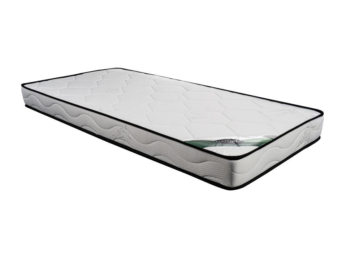 Vente-unique Ensemble 90 x 190 cm sommier coffre naturel clair + matelas mousse et coutil bambou ép.15cm - KANANI de NATUREA  