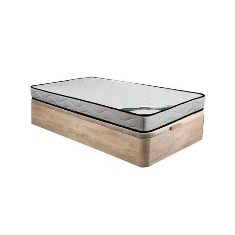 Vente-unique Ensemble 90 x 190 cm sommier coffre naturel clair + matelas mousse et coutil bambou ép.15cm - KANANI de NATUREA  