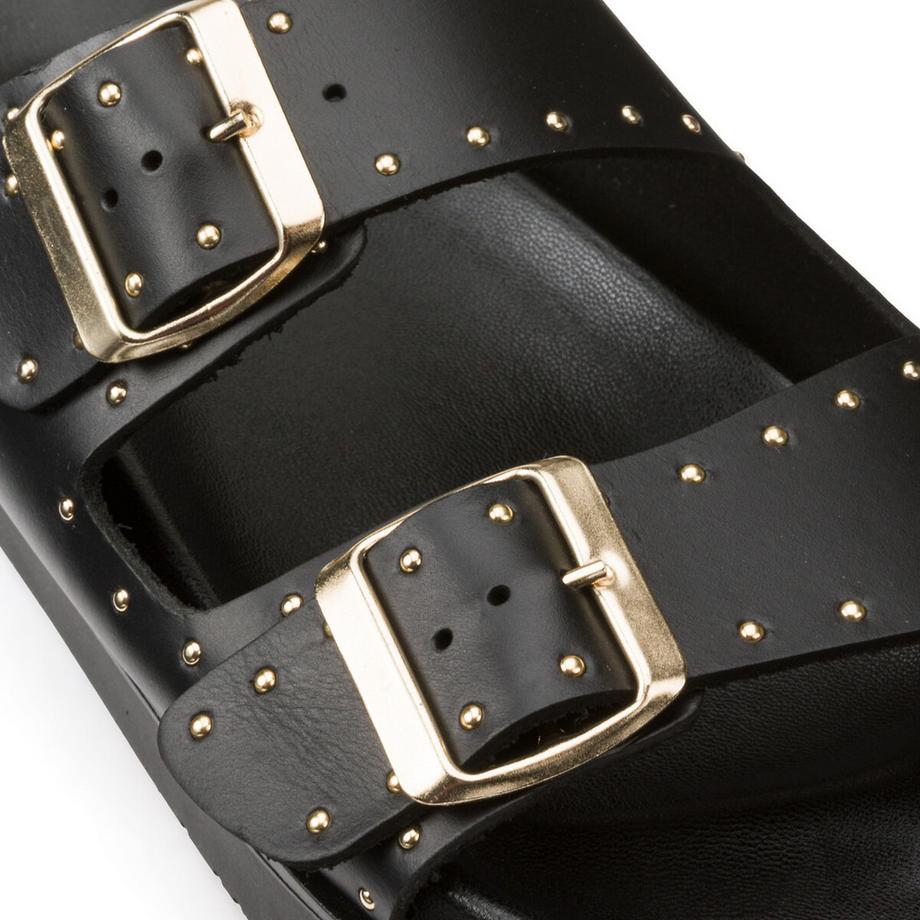 La Redoute Collections Leder Pantoletten mit Metallnieten  