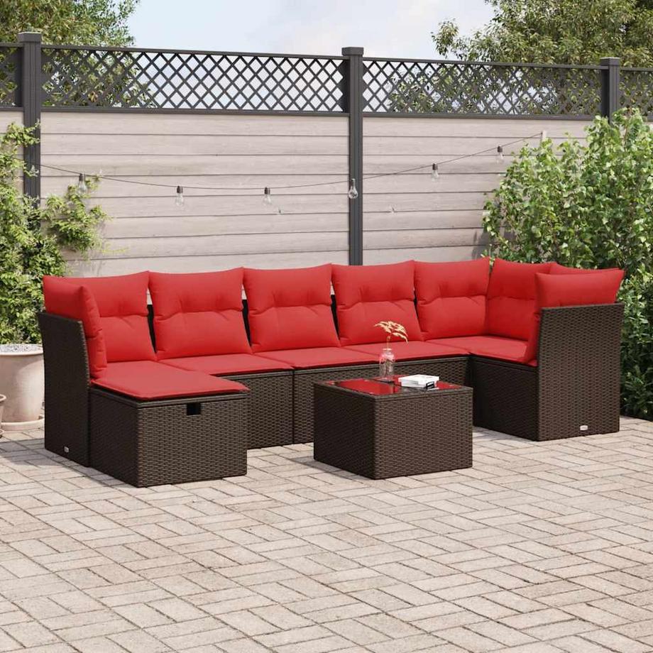 VidaXL set di divani da giardino Polirattan  