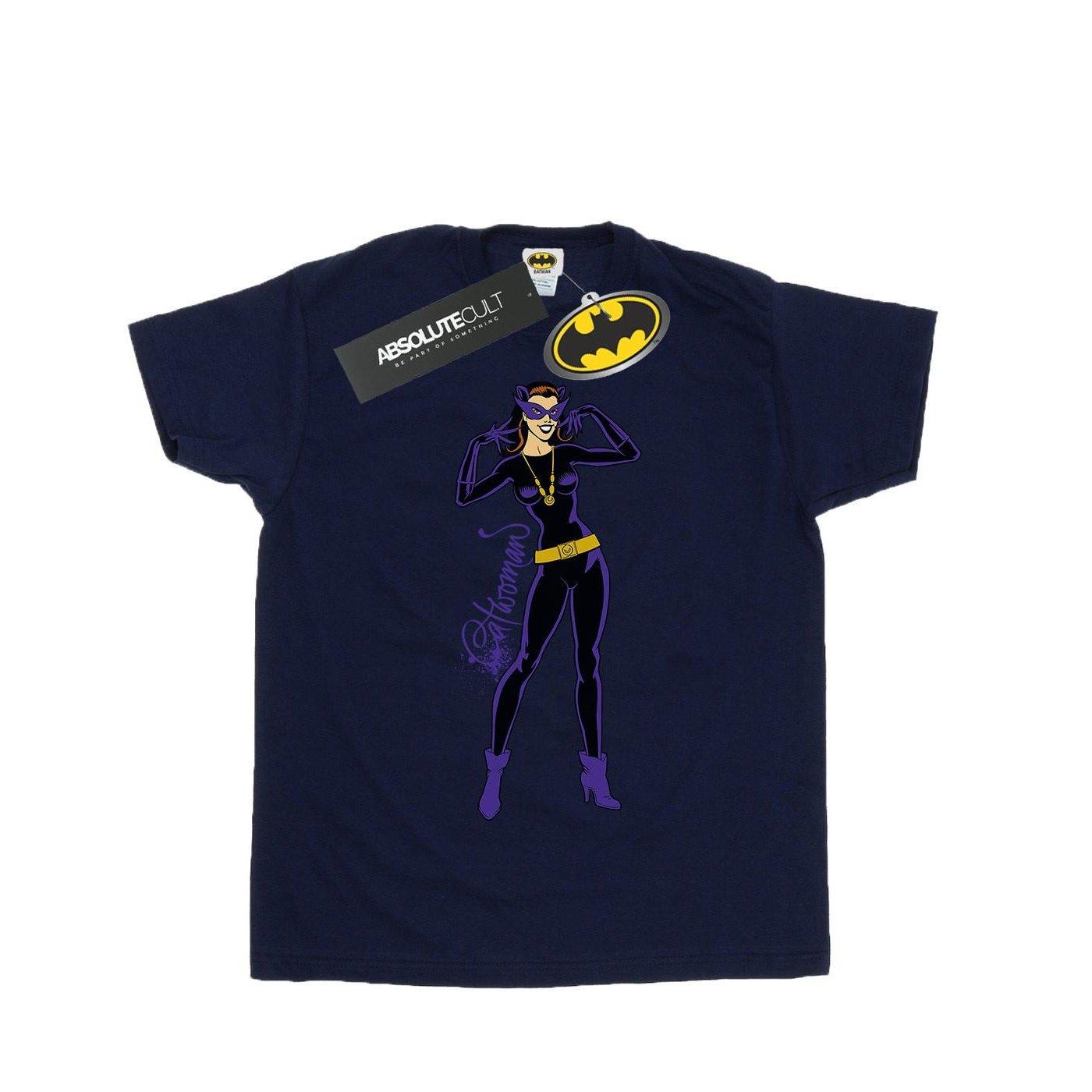 Image of Catwoman Happy Pose Tshirt Herren Marine S
