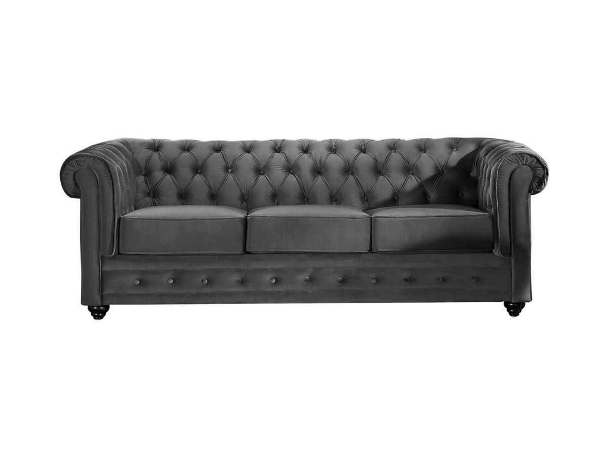 Vente-unique 3SitzerSofa CHESTERFIELD Samt  