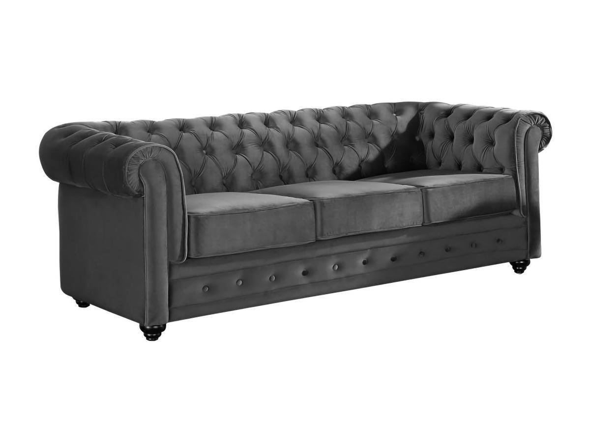 Vente-unique 3SitzerSofa CHESTERFIELD Samt  