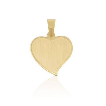 Pendentif plaque à  graver coeur or jaune 750, 19x15mm