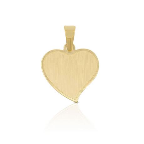 MUAU Schmuck  Pendentif plaque à  graver coeur or jaune 750, 19x15mm 