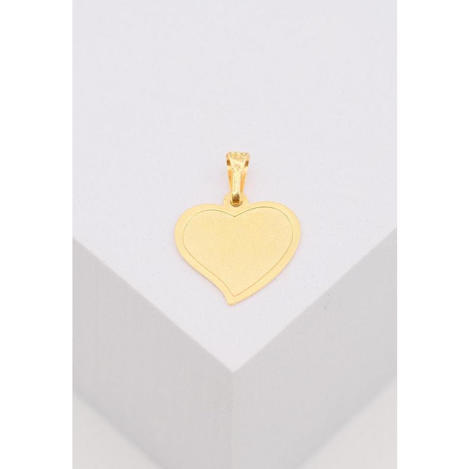 MUAU Schmuck  Anhänger Gravurplatte Herz Gelbgold 750, 19x15mm 