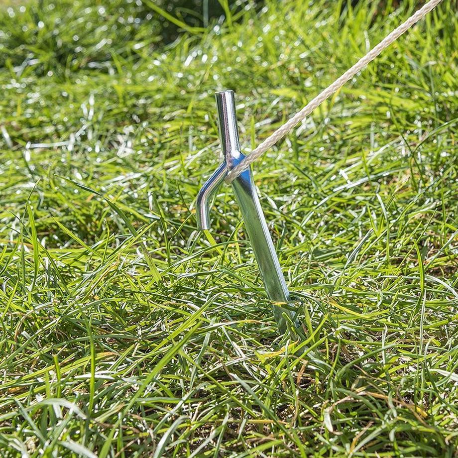 Pricenet  Piquet de tente 25cm métal avec crochet 6 pièces en poly-sac 