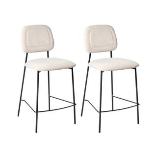 Beliani Lot de 2 chaises de bar en Velours Moderne DUETTE  