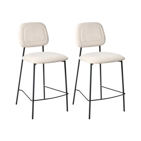 Beliani Lot de 2 chaises de bar en Velours Moderne DUETTE  