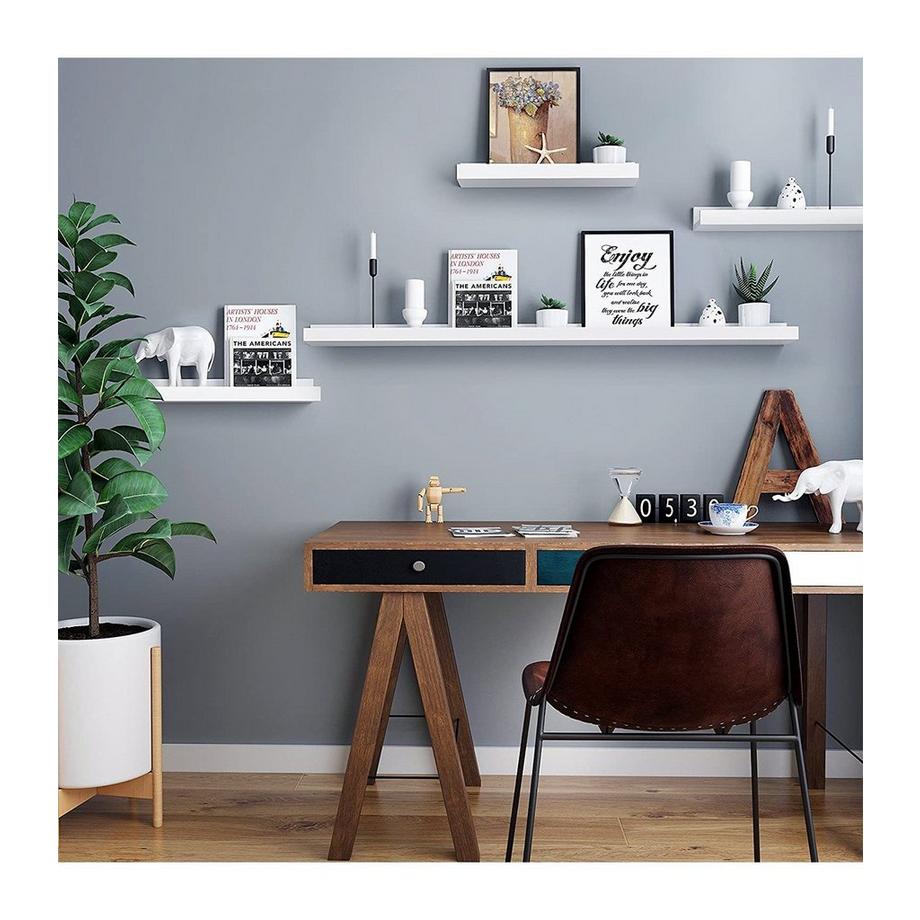 Calicosy Schwebende Regale: Glänzendes Weiß, 3er-Pack, einfache Installation  