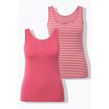 Ulla Popken Canotte Confezione da 2 Girocollo Senza Maniche Cotone Biologico  