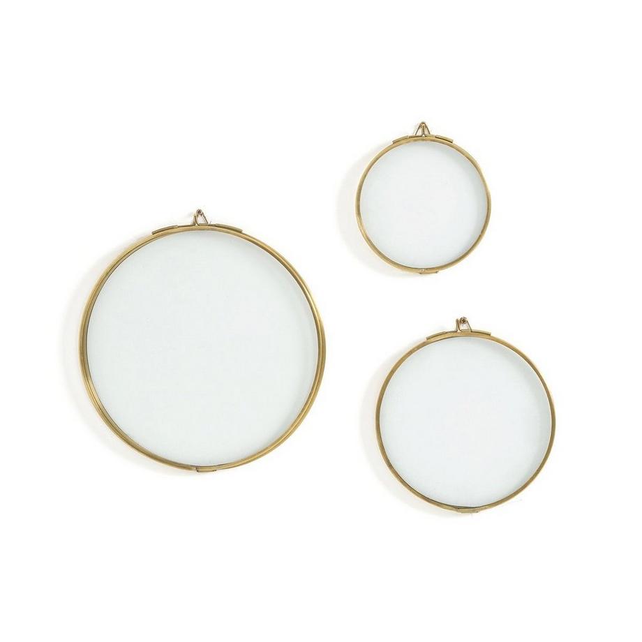 Lot de 3 cadres ronds laiton