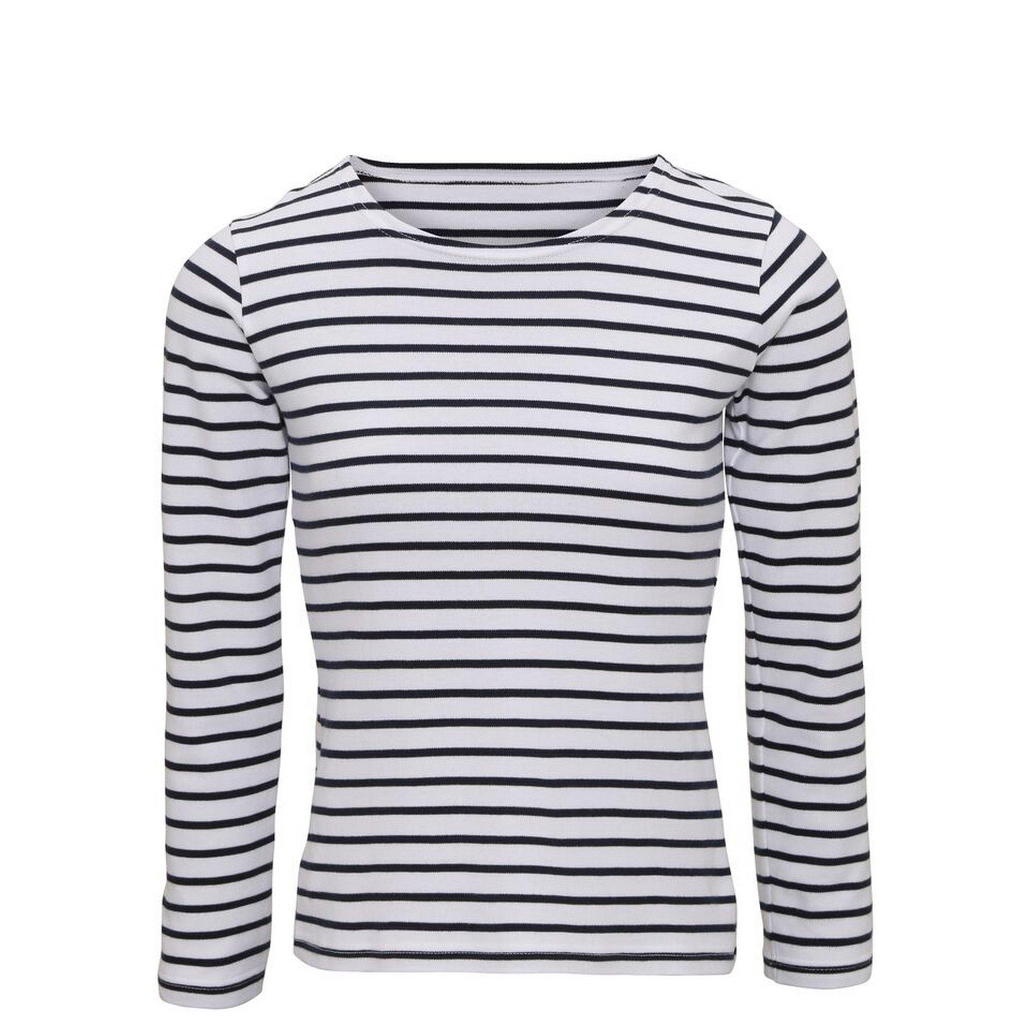 Image of Tshirt Mariniere, Langärmlig Damen Weiss XS