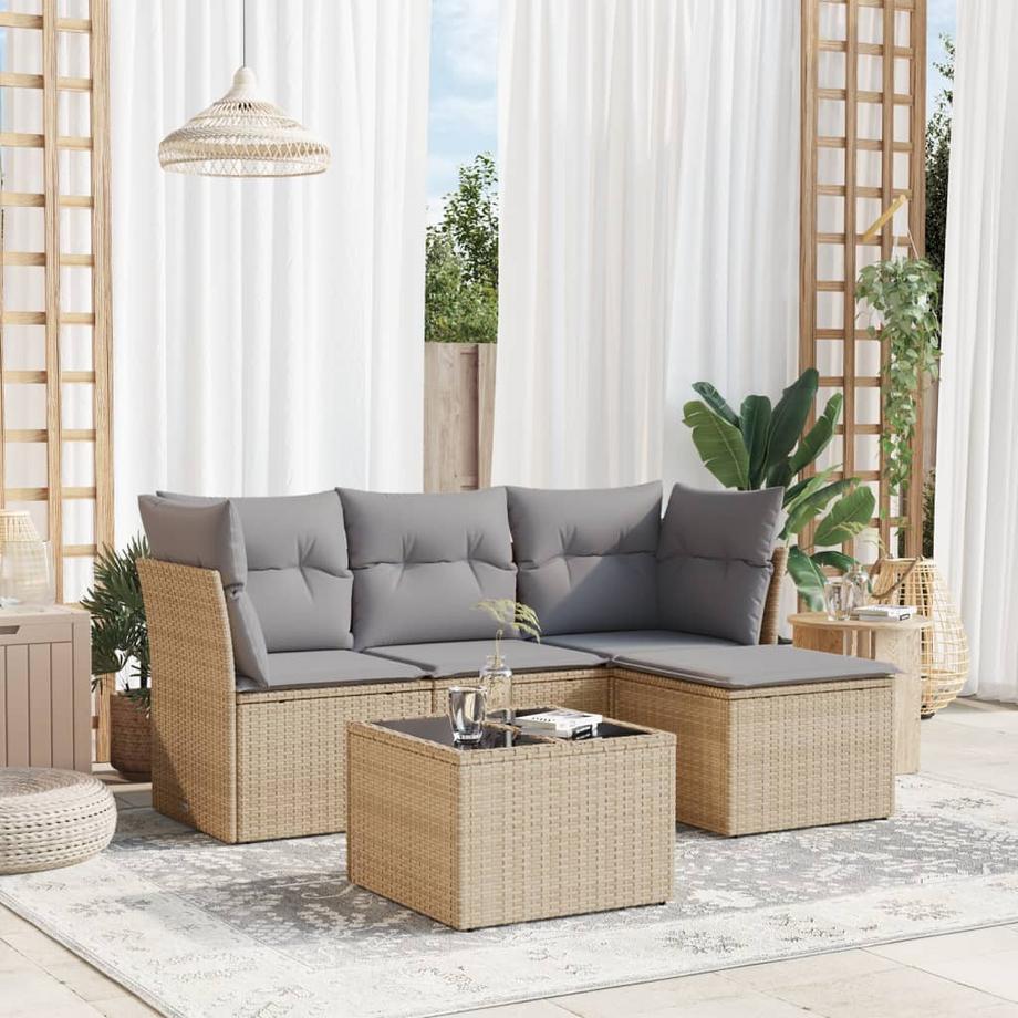 VidaXL Ensemble de canapés de jardin rotin synthétique  