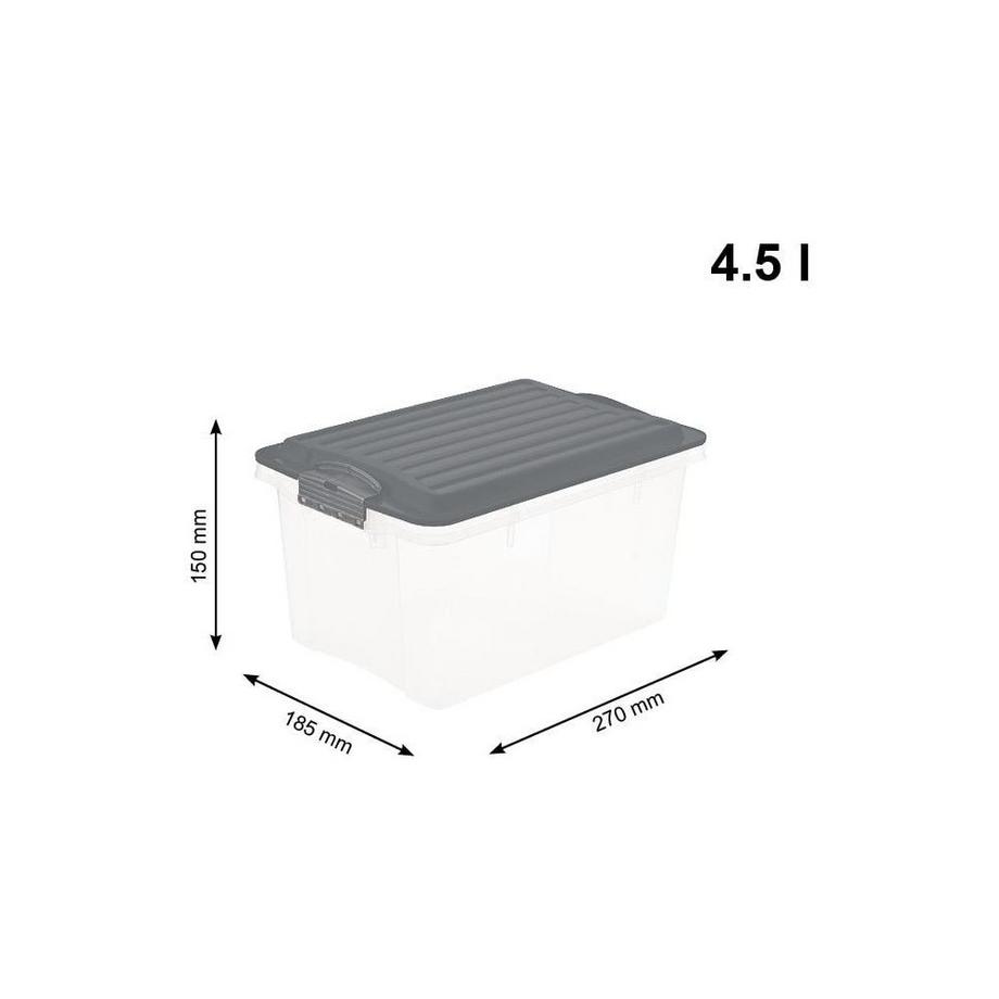 rotho  Aufbewahrungsbox Compact A5 / 4.5 Liter Anthrazit 