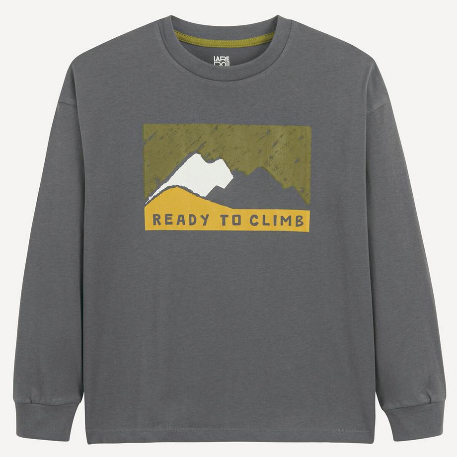 La Redoute Collections  T-shirt manches longues imprimé montagnes 