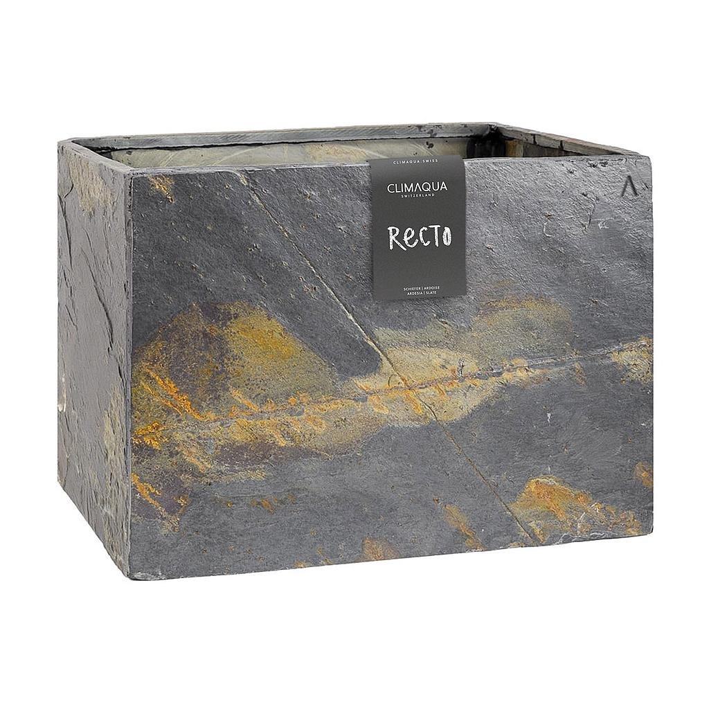 Image of Breites Pflanzengefäss aus Schiefer RECTO 60 cm Rusty Breites Pflanzengefäss aus Schiefer RECTO 60 cm Rusty