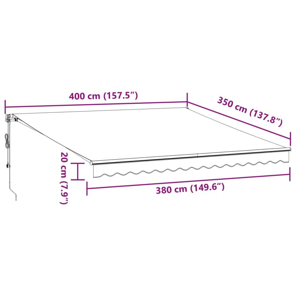 VidaXL Auvent rétractable aluminium  