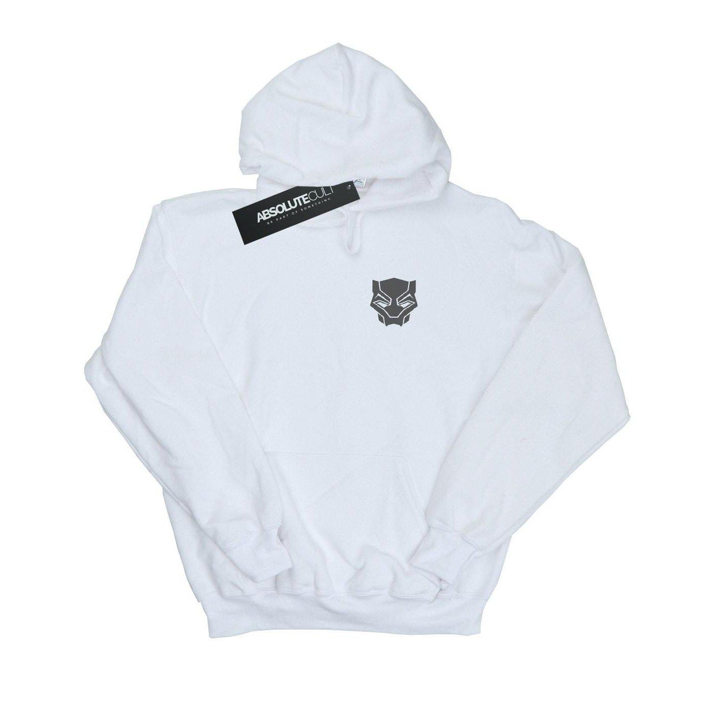 Image of Black Panther Black On Black Chest Print Kapuzenpullover Unisex Weiss 116