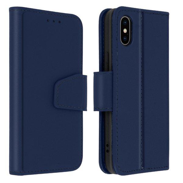 Image of Leder Hülle iPhone XS Max Dunkelblau