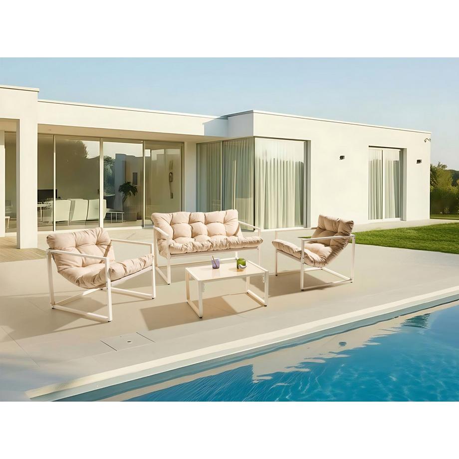 Beliani Lounge Set mit Tisch aus Stahl Modern GARDA  