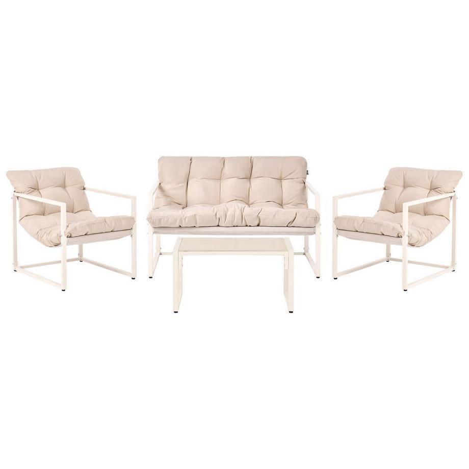 Beliani Lounge Set mit Tisch aus Stahl Modern GARDA  