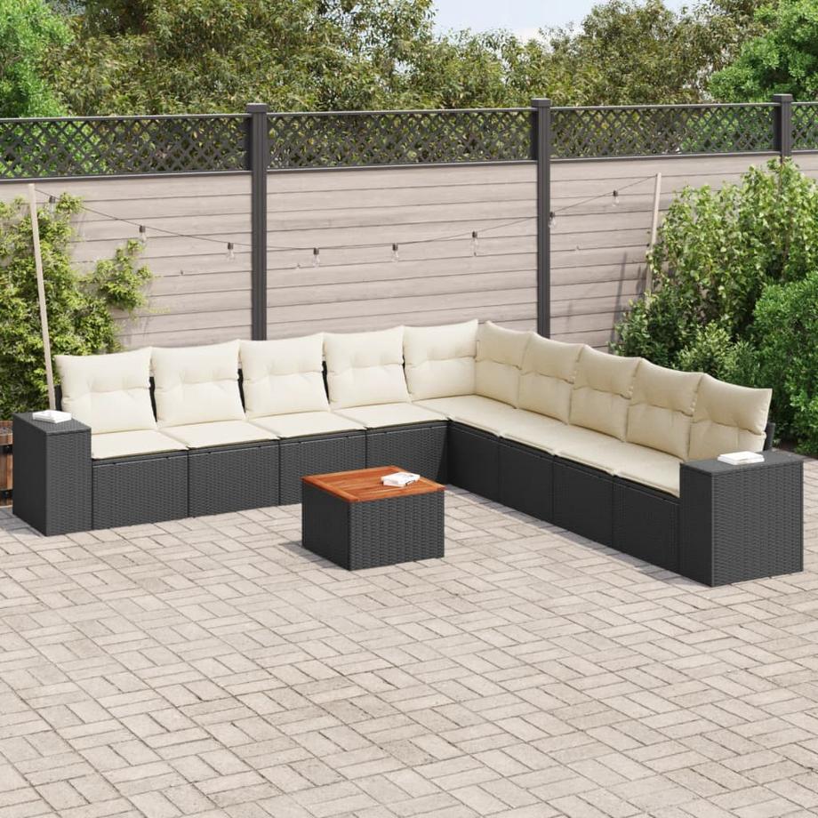 VidaXL Ensemble de canapés de jardin rotin synthétique  