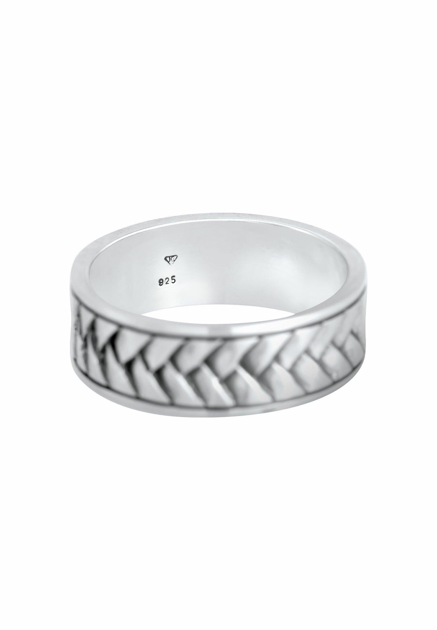 Kuzzoi  Bague Herren Bandring Fischgräten Vintage 925 Silber 