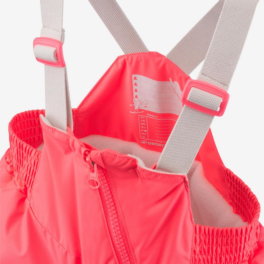 WEDZE  Pantalon de ski chaud enfant 1-5 ans, BIB 500 Toddler rose 