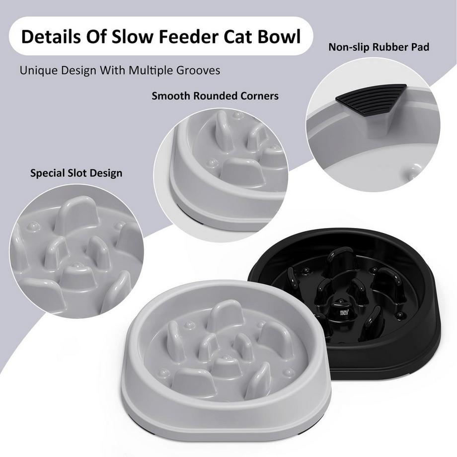 Alopini  Lot de 2 Gamelles pour Chien, Chat, Gamelle Labyrinthe Anti-Élingage 